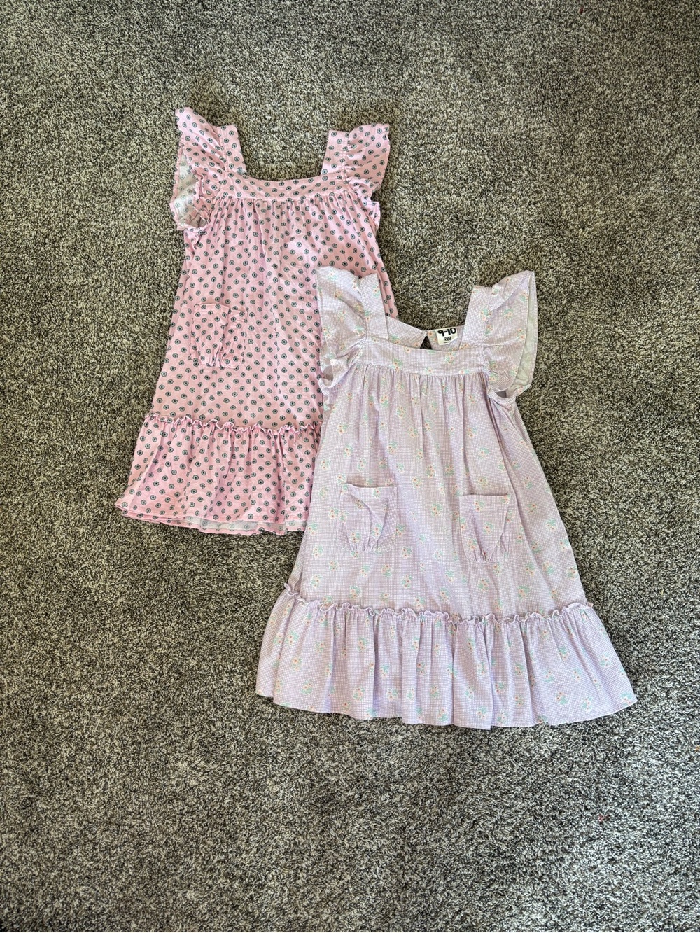 Cotton On Bundle of 2 Girls Floral Flutter-Sleeve Dresses